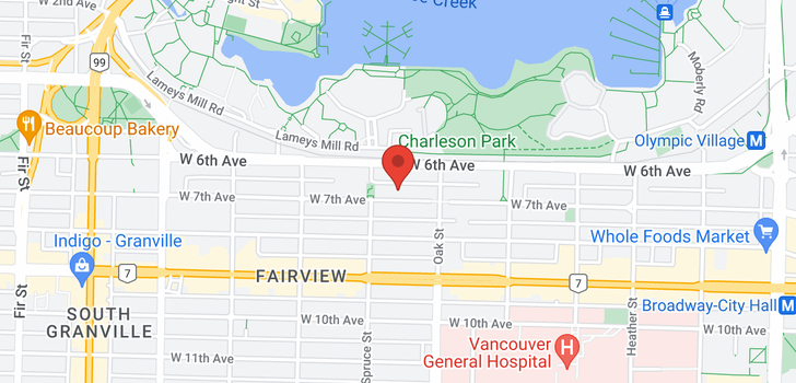 map of 5 1063 W 7TH AVENUE
